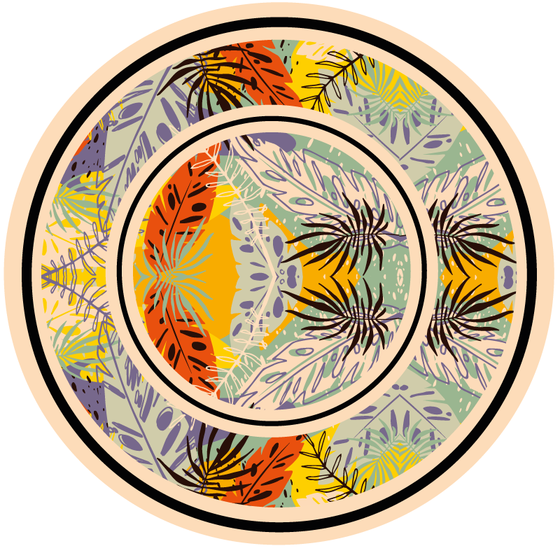 Botanikai körmotívum vinil szőnyeg virágok és növények - TenStickers