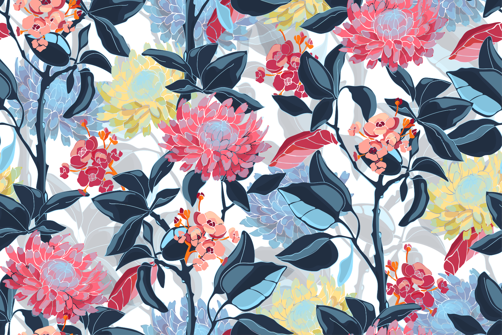 Virágmintás jellegű vinil szőnyeg - TenStickers