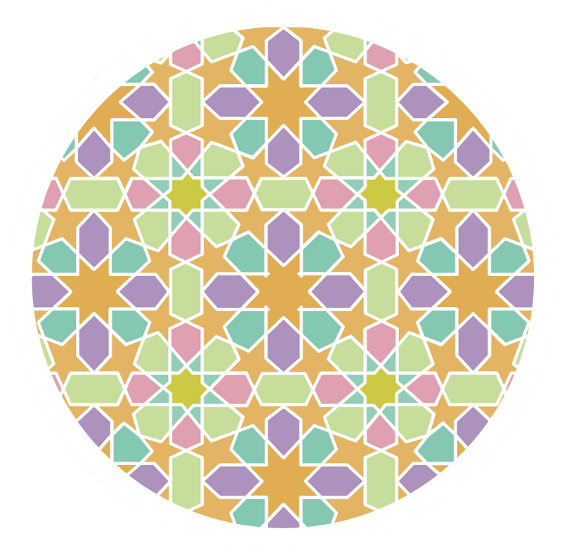 Csillagmozaik kör vinil szőnyeg geometriai - TenStickers