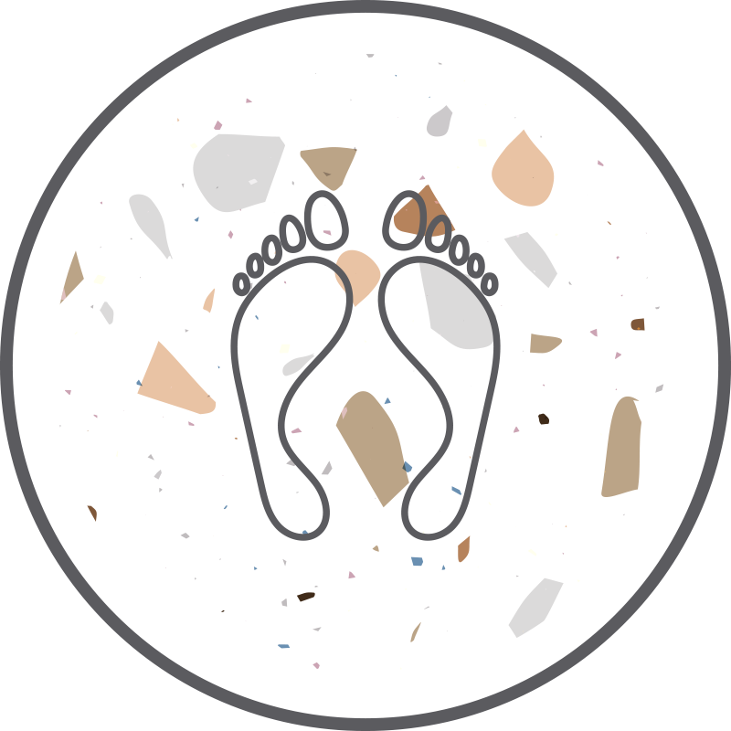 Terrazzo lábnyomok fürdőszoba padló - TenStickers