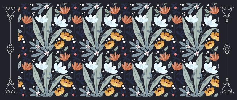 Virágkötészeti minta vinil szőnyeg virágok és növények - TenStickers