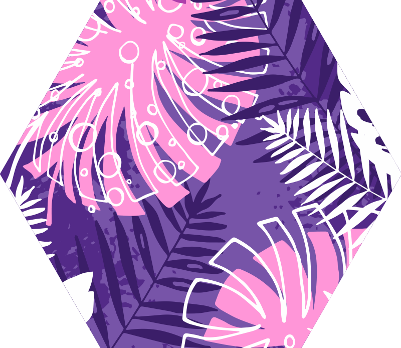 Lila dzsungel levél természetű vinil szőnyeg - TenStickers