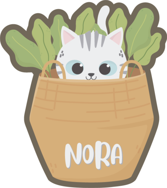 Személyre szabott macska Vinil szőnyeg nevekkel - TenStickers