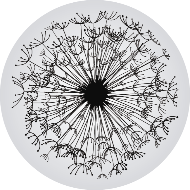 Pitypang sziluett vinil szőnyeg virágok és növények - TenStickers