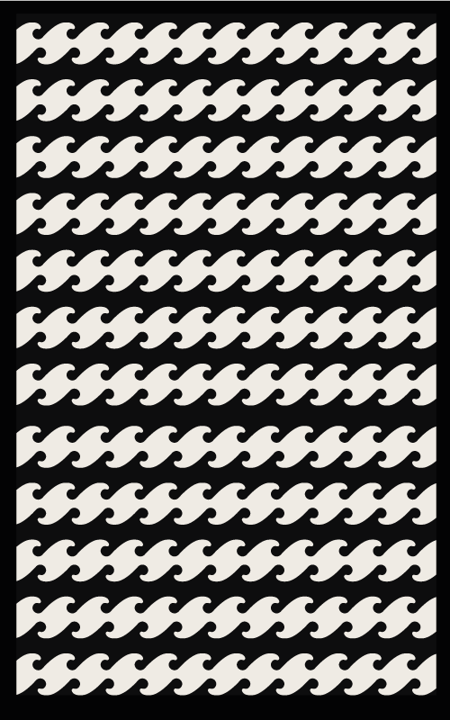 Szokatlan alakú fekete-fehér vinil modern szőnyeg - TenStickers