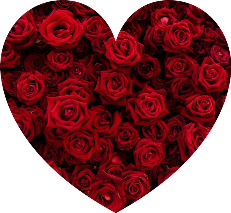 Szív tele rózsákkal virágos vinil szőnyeg - TenStickers