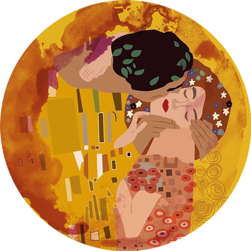 Klimt's kiss vintage vinyl szőnyeg - TenStickers