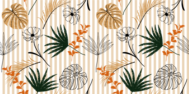 Botanikai téma vinil szőnyeg virágok és növények - TenStickers