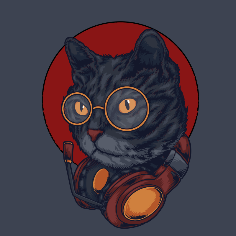 Macska zene illusztráció állati szőnyeg - TenStickers