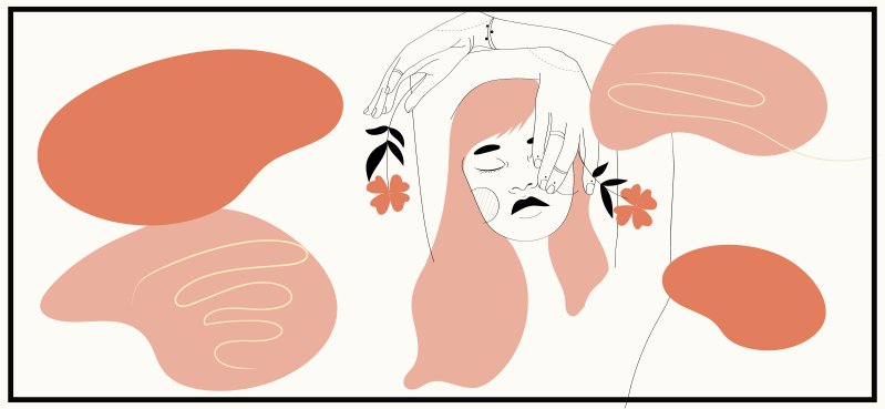 Absztrakt arcművészet vinil szőnyeg minimalista - TenStickers