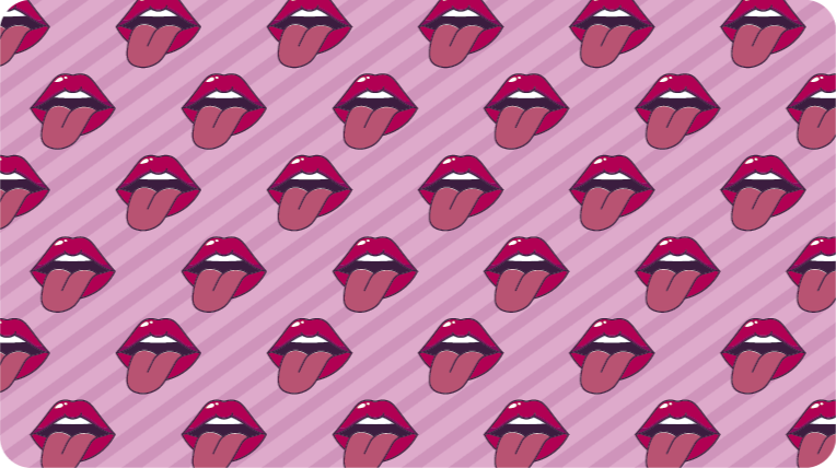 Rózsaszín nyelv és ajkak tini vinyl szőnyeg - TenStickers