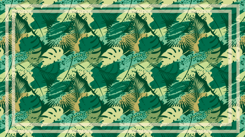 Trópusi dzsungel levelek virágos szőnyeg - TenStickers