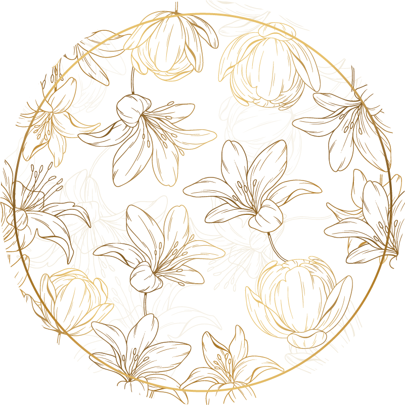 Arany virágok virágos szőnyeg - TenStickers