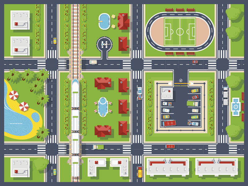 Gyermek vinil szőnyeg városi közúti szőnyeg - TenStickers