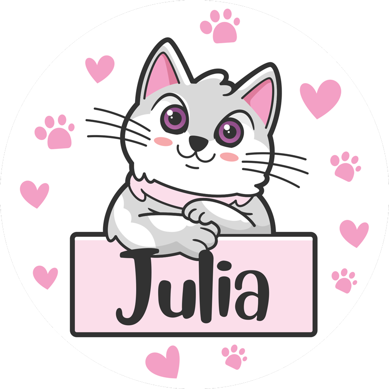 Testreszabott macska Vinil szőnyeg nevekkel - TenStickers