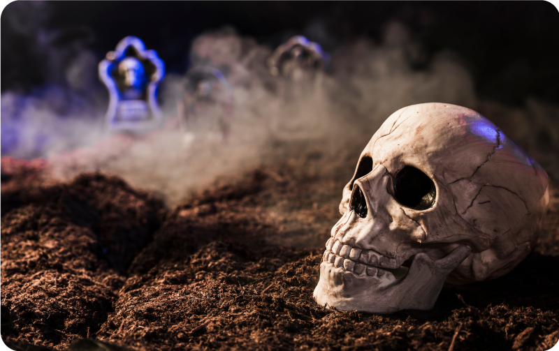 Kísérteties koponya vinil szőnyeg halloween - TenStickers