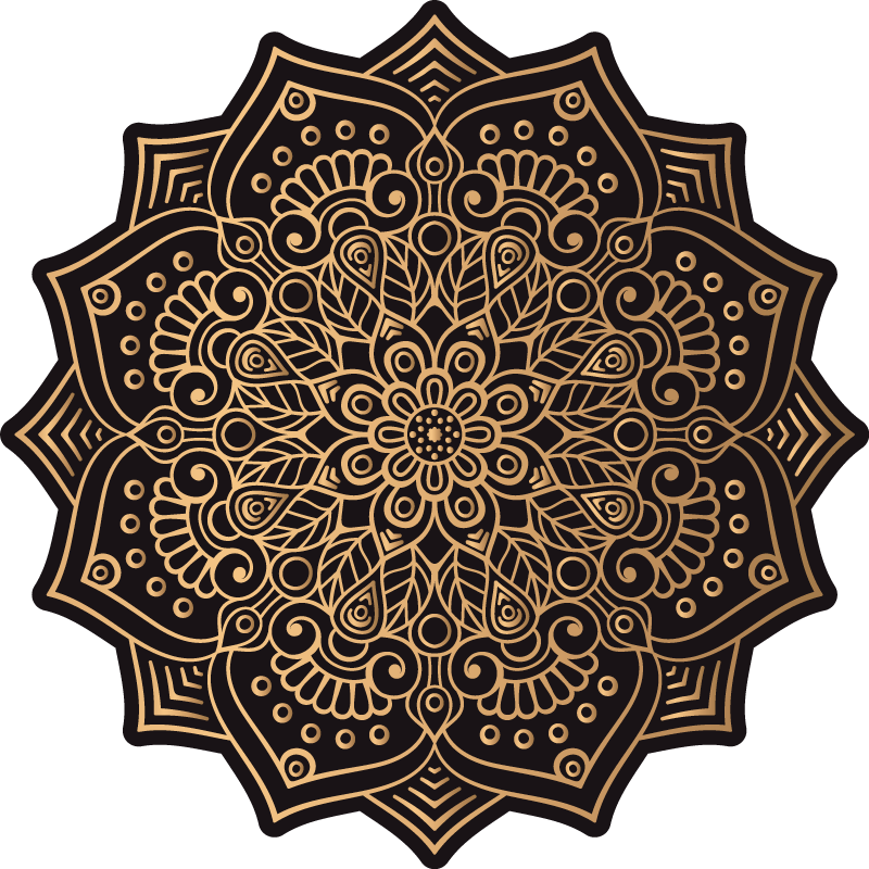 Arany mandala vinyl szőnyeg - TenStickers