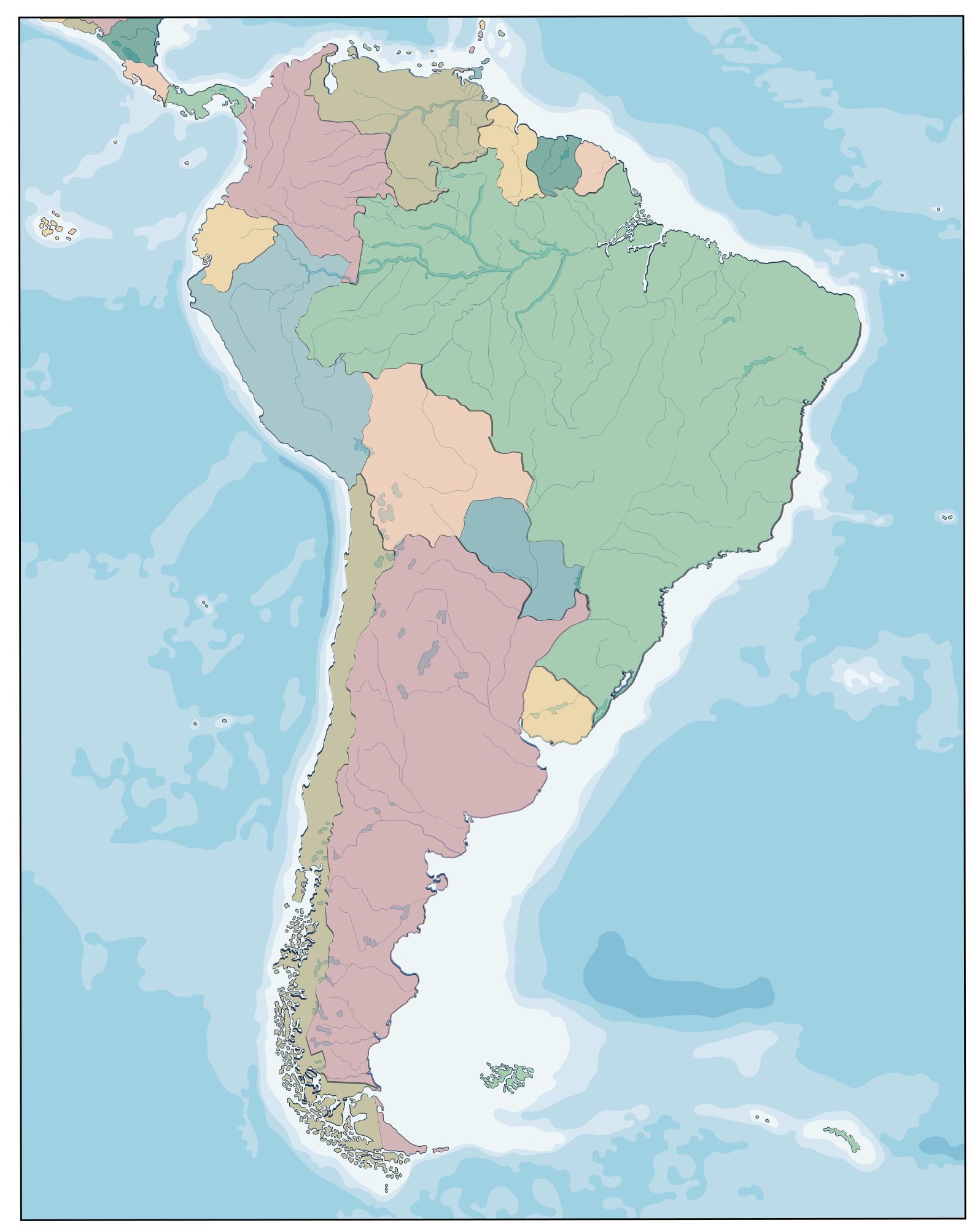 Térképészeti illusztráció vinil szőnyeg világtérkép - TenStickers