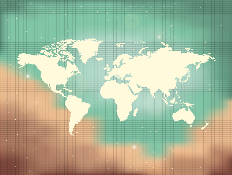 Színes politikai térkép világtérkép szőnyeg - TenStickers