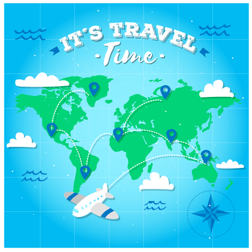 Világtérkép feltárása vinil szőnyeg világtérkép - TenStickers