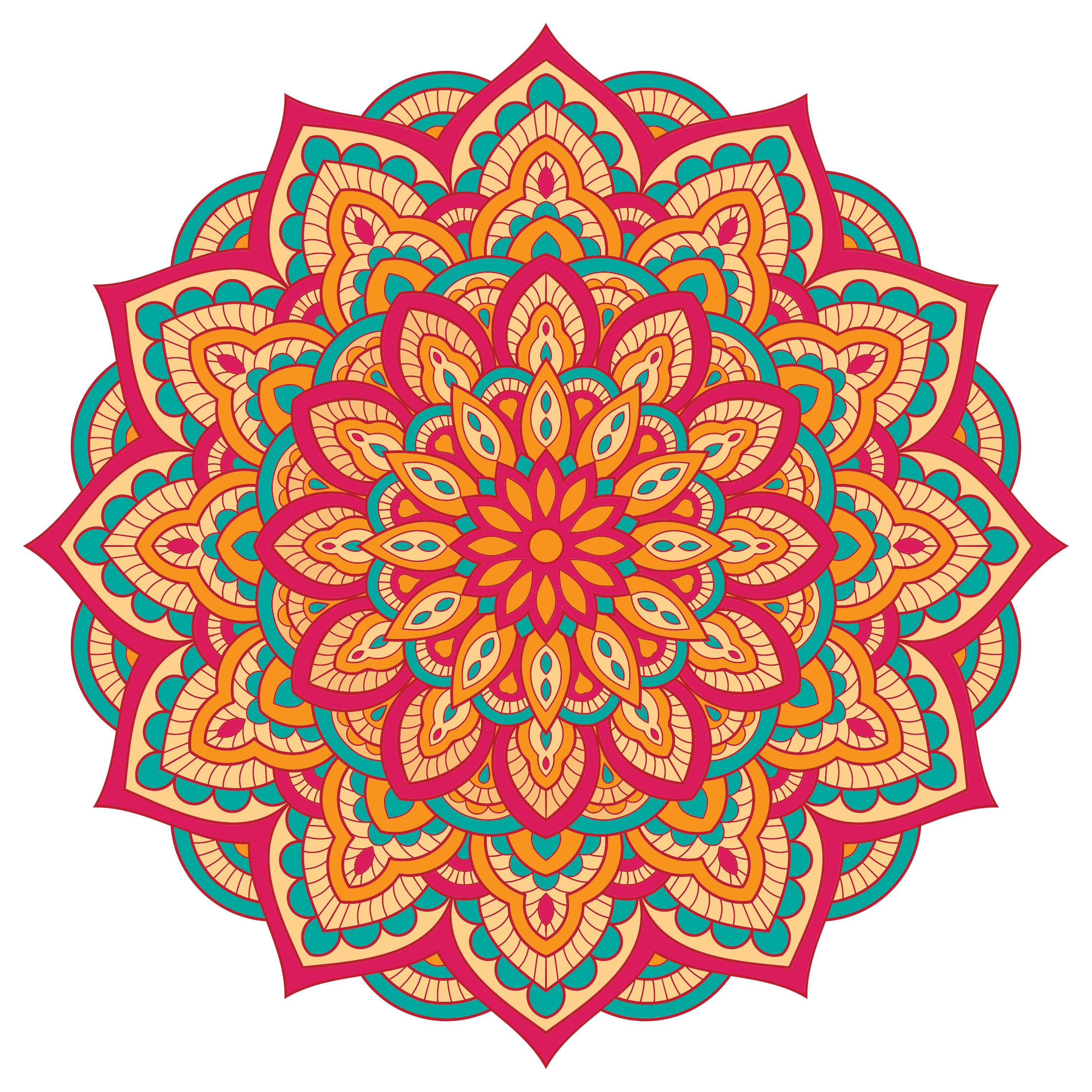 Színes mandalák mandala vinyl szőnyeg - TenStickers