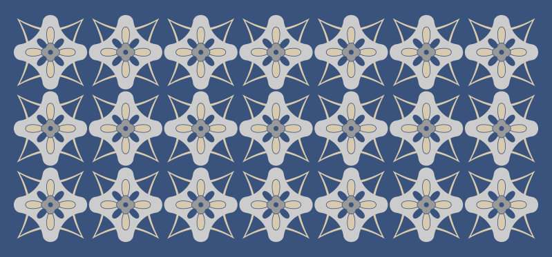 Virágos csempe kompozíció vinil szőnyeg csempe hatás - TenStickers