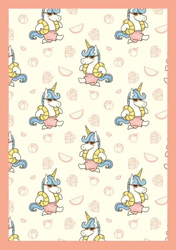 Egyszarvú mintás vinil szőnyeg gyerekek - TenStickers