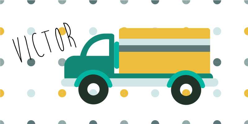 Személyre szabható teherautó Vinil szőnyeg nevekkel - TenStickers