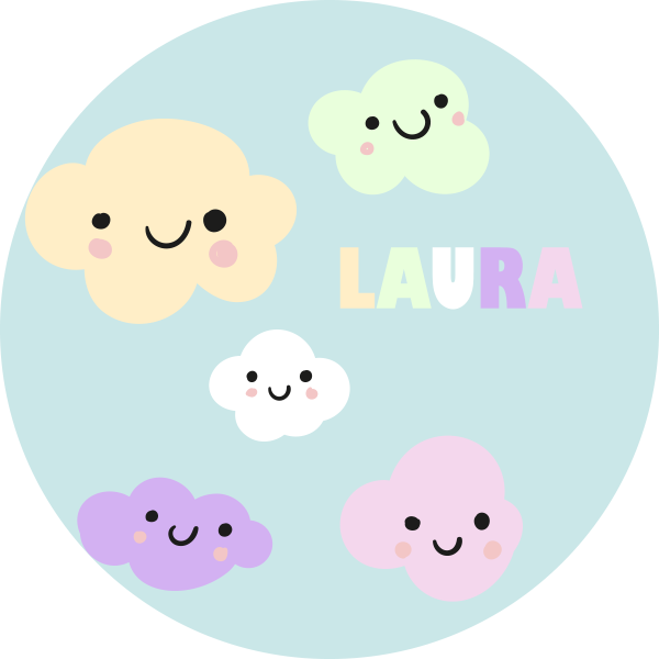 Testreszabható felhők Vinil szőnyeg nevekkel - TenStickers