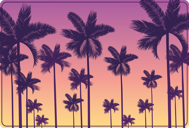 Naplemente pálmák jellegű vinil szőnyeg - TenStickers