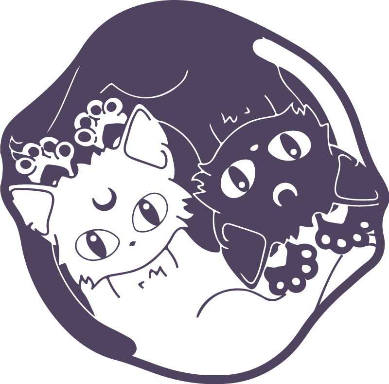 Játékos macskaduó vinil szőnyeg gyerekek - TenStickers