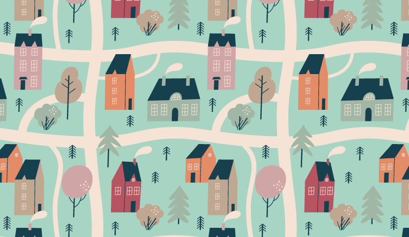 Aranyos gyerekek útiterv mintázatú szőnyeg - TenStickers