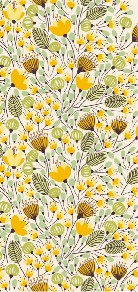 Sárga virágos csipke virágos vinil szőnyeg - TenStickers