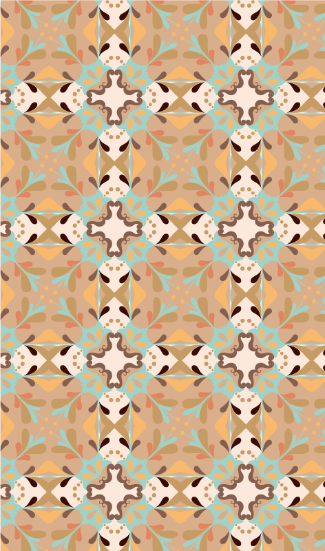 Mozaik csillagkitörés vinil szőnyeg csempe hatás - TenStickers