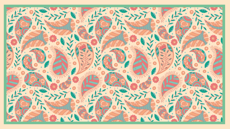 Téglalap alakú persa zöld etnikai szőnyeg - TenStickers