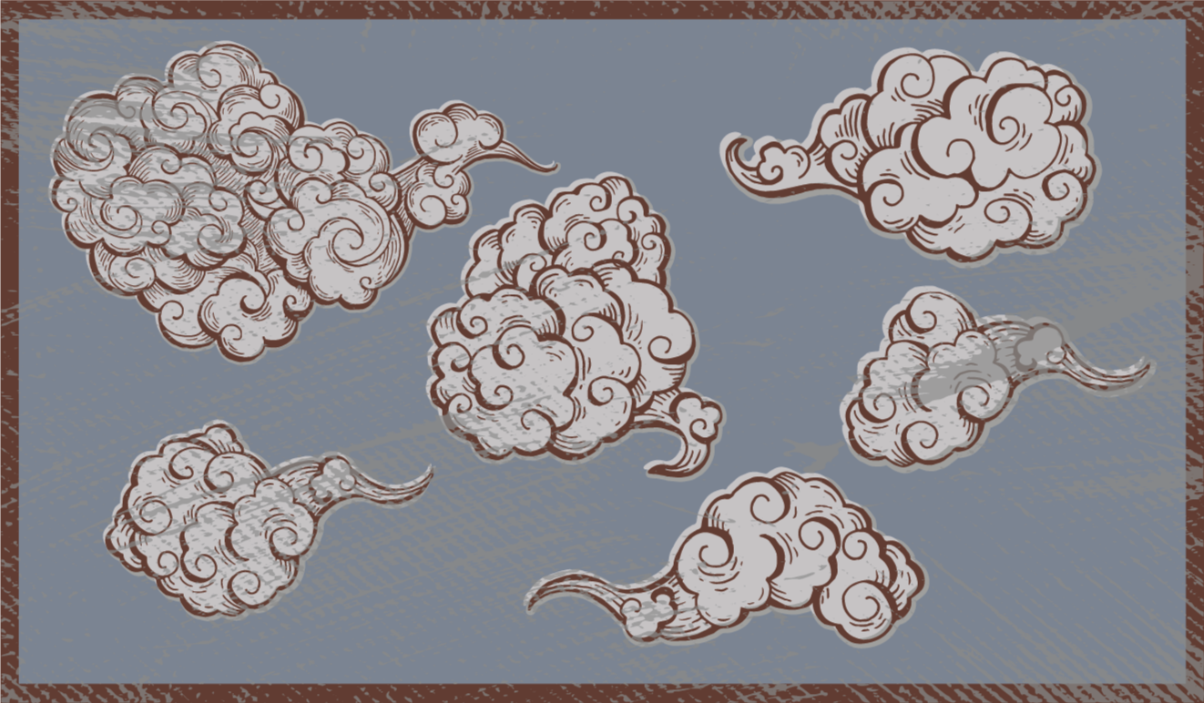 Díszes felhőmotívumok vinil szőnyeg hálószoba - TenStickers