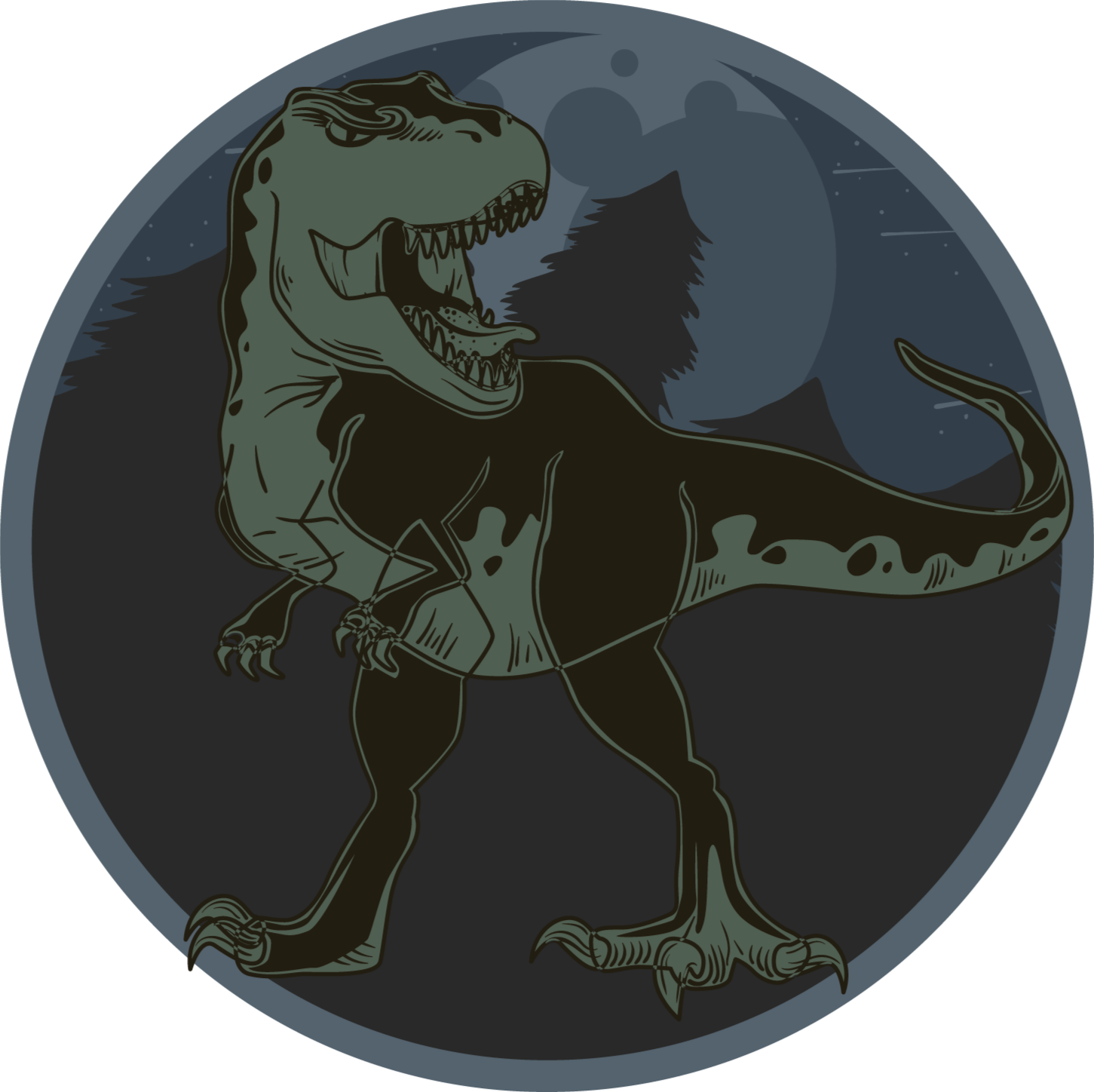 A sötét vad t-rex állati szőnyeg - TenStickers