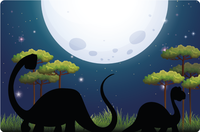 Dinoszaurusz a természetben hálószoba szőnyeg - TenStickers