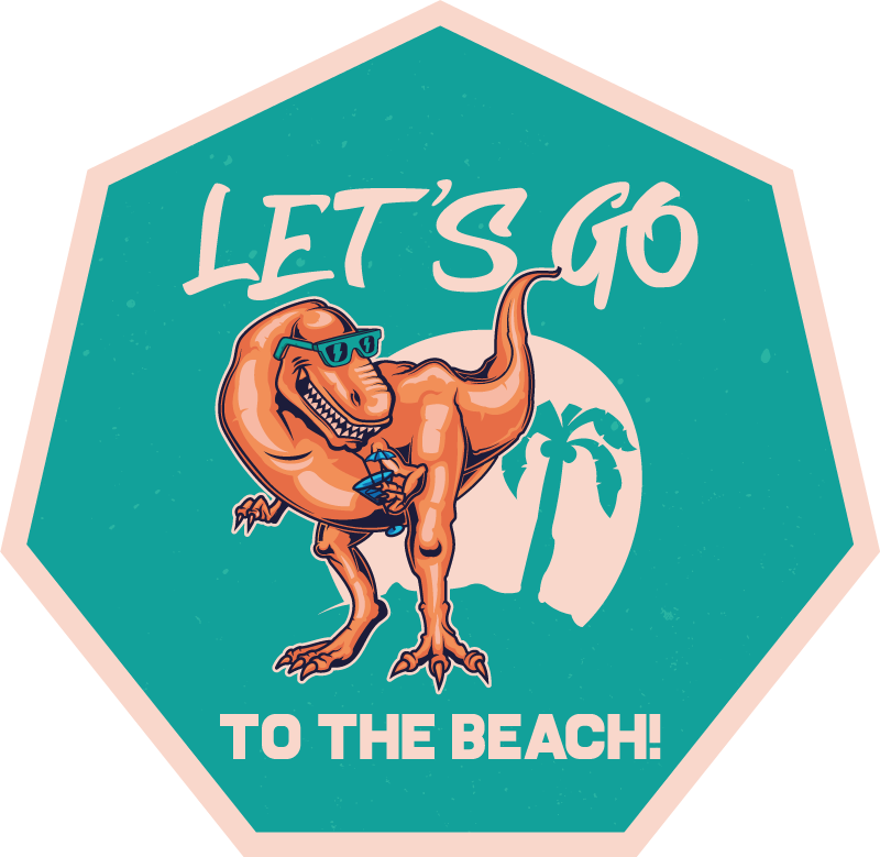 Strand dinoszaurusz szórakozás vinil szőnyeg állat - TenStickers