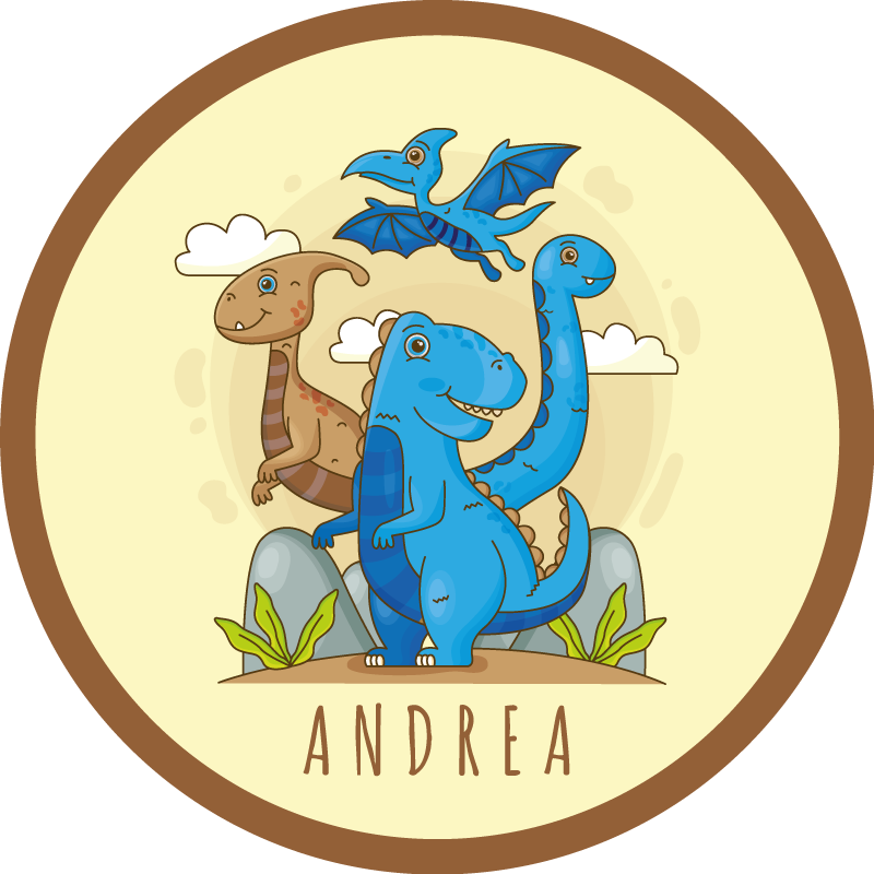 Dinoszaurusz kör összetétele Vinil szőnyeg nevekkel - TenStickers