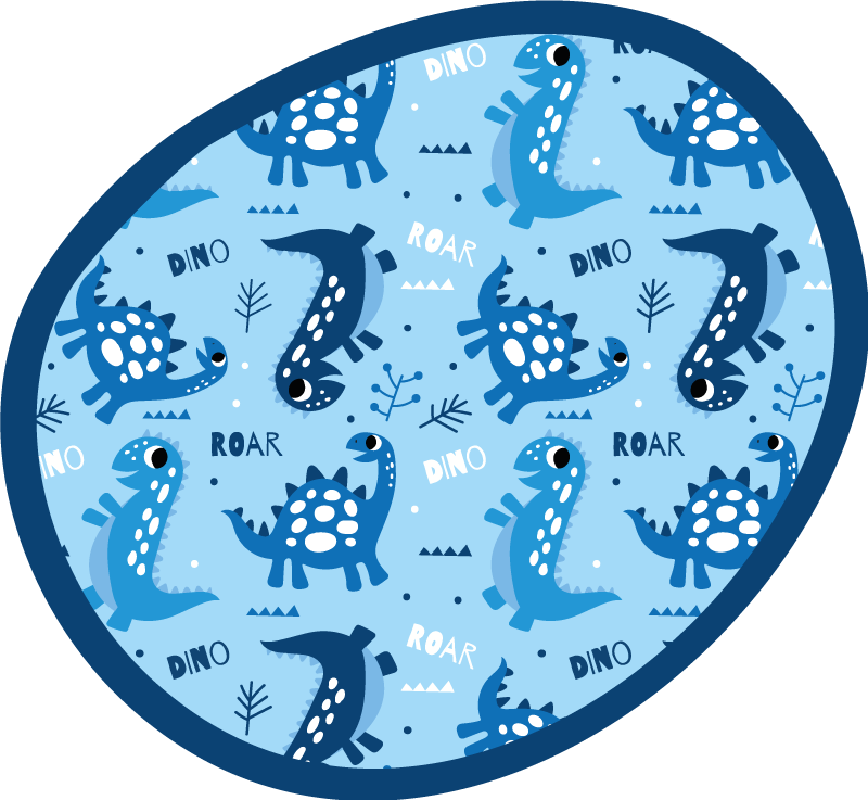 Kék dinoszauruszok ordítanak és dino vinyl szőnyeg - TenStickers