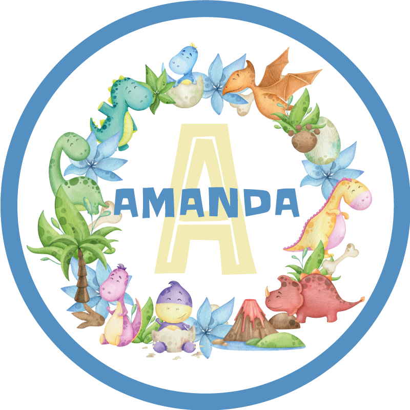 Dinoszaurusz kör Vinil szőnyeg nevekkel - TenStickers