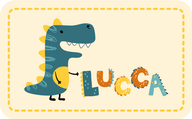 Játékos dinoszaurusz Vinil szőnyeg nevekkel - TenStickers