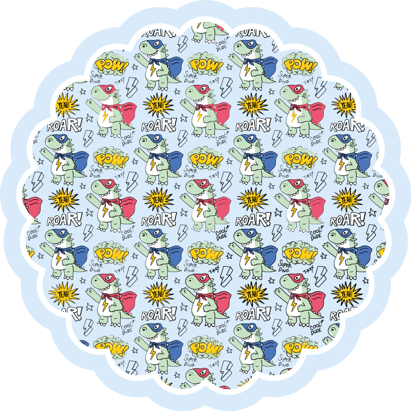 Szuper dinoszaurusz mintás gyerek vinil szőnyeg - TenStickers