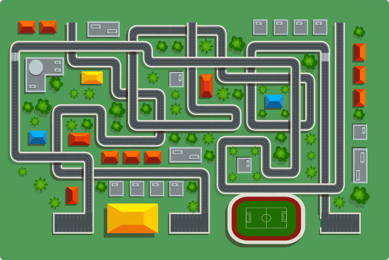 Városi útpálya tervezés vinil szőnyeg utak - TenStickers