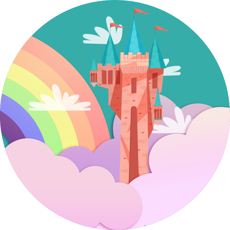 Vár fantázia vinil szőnyeg gyerekek - TenStickers