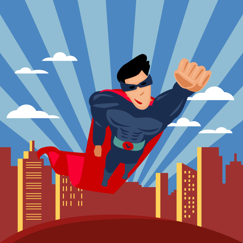 Szuperhős repülő gyerek bakelit szőnyeg - TenStickers