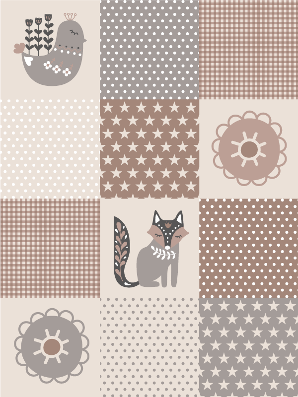 Patchwork játékidő vinil szőnyeg mások - TenStickers