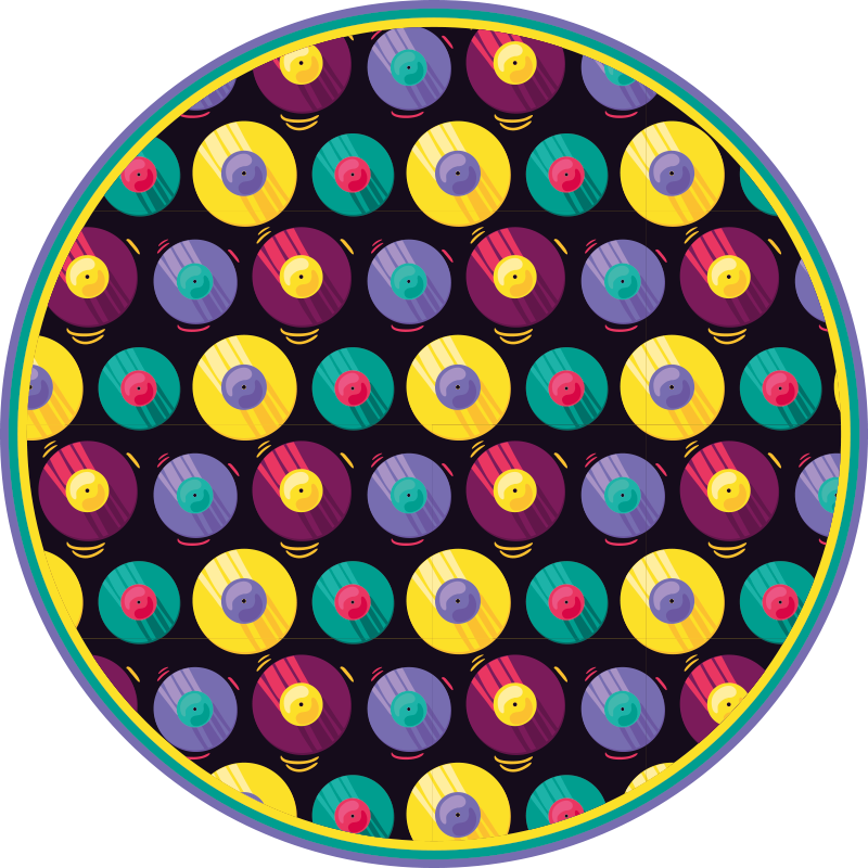 Retro lemezek kompozíciója vinil szőnyeg Játékok - TenStickers