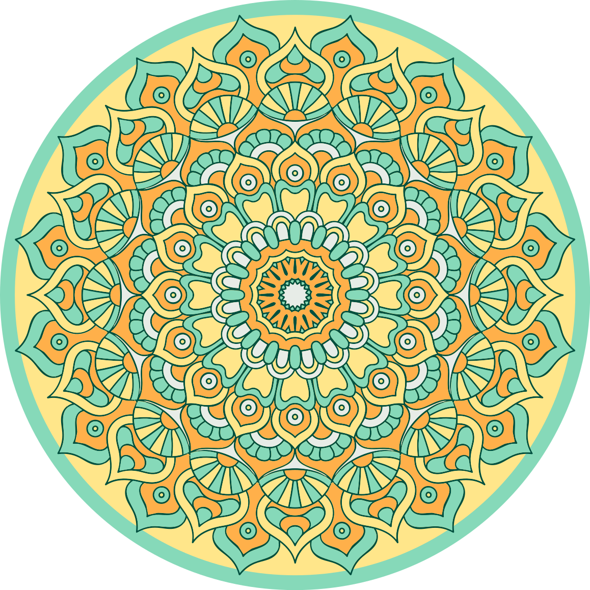 Mandala kör alakú vinil szőnyeg mandala - TenStickers